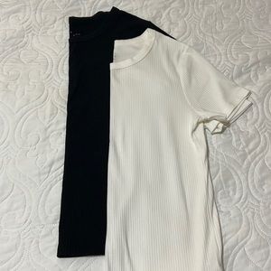 a•new•day, size Medium, black and white ribbed shirts
